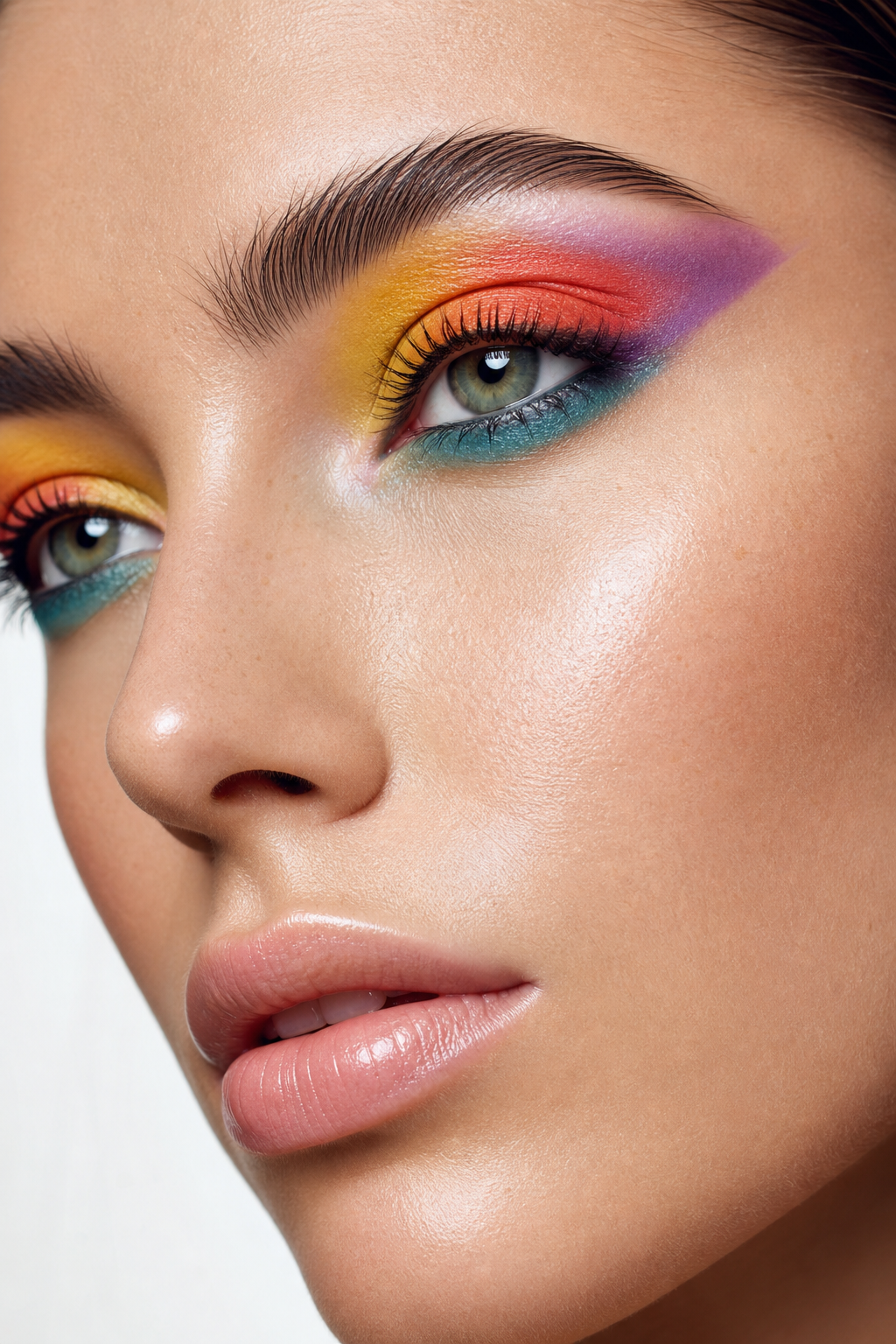 Primo piano beauty con make-up artistico