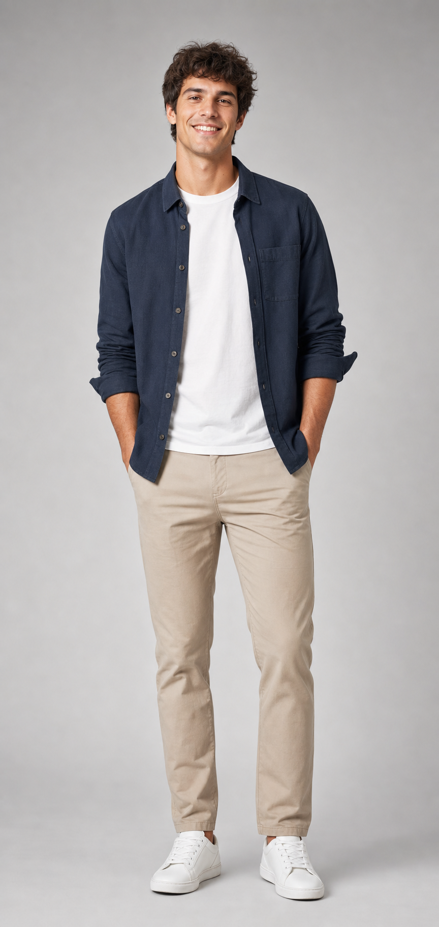 Scatto e-commerce fashion su fondo neutro