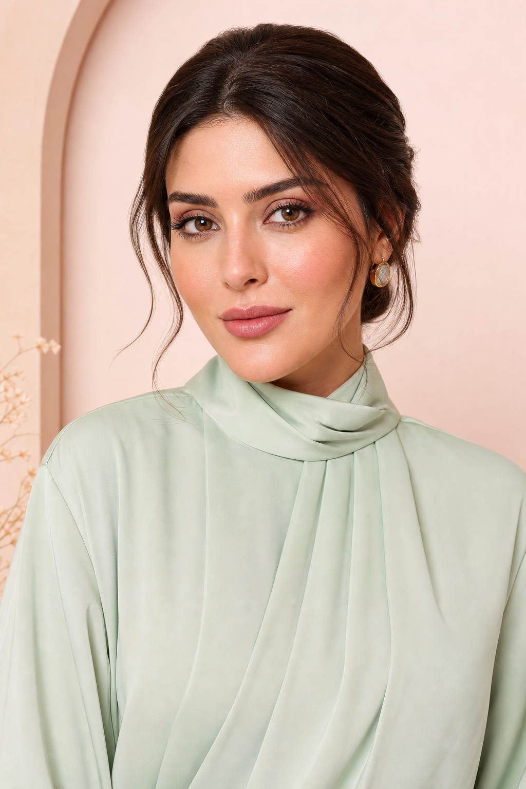 Ritratto beauty high-key di una modella con make-up curato